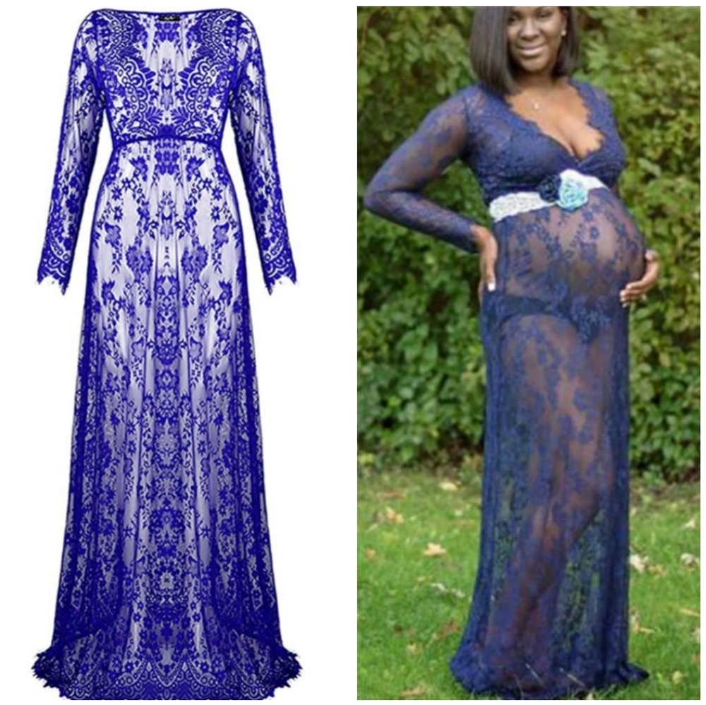 NEW Lace Beach See-Through Maternity Maxi Dress